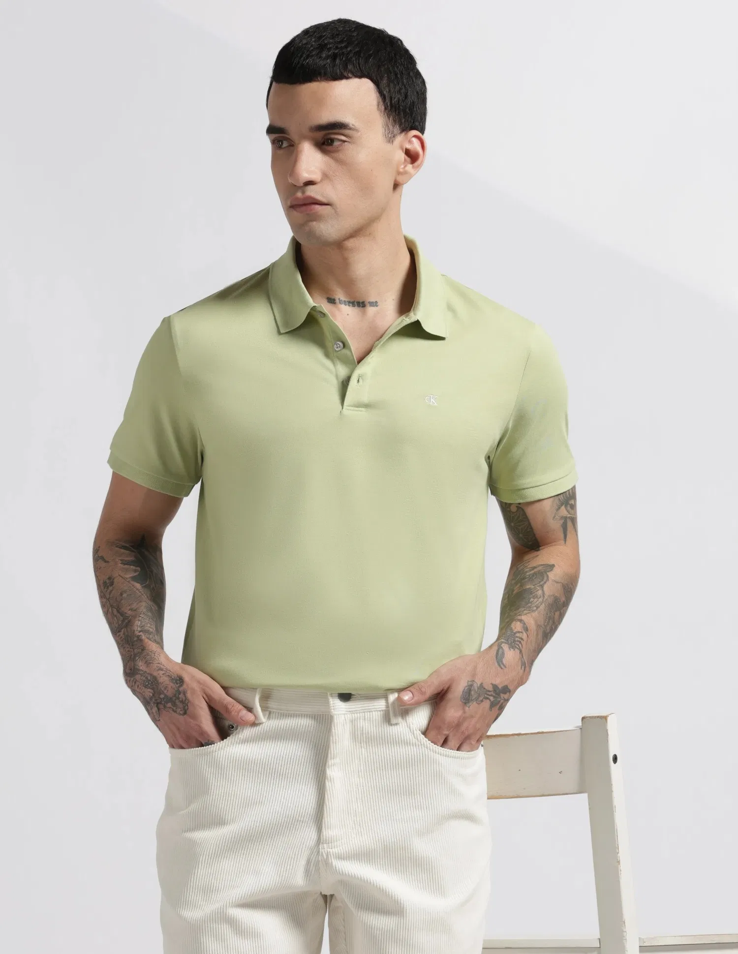 Bel & Cee Green Cotton Polo T-Shirt - Image 2