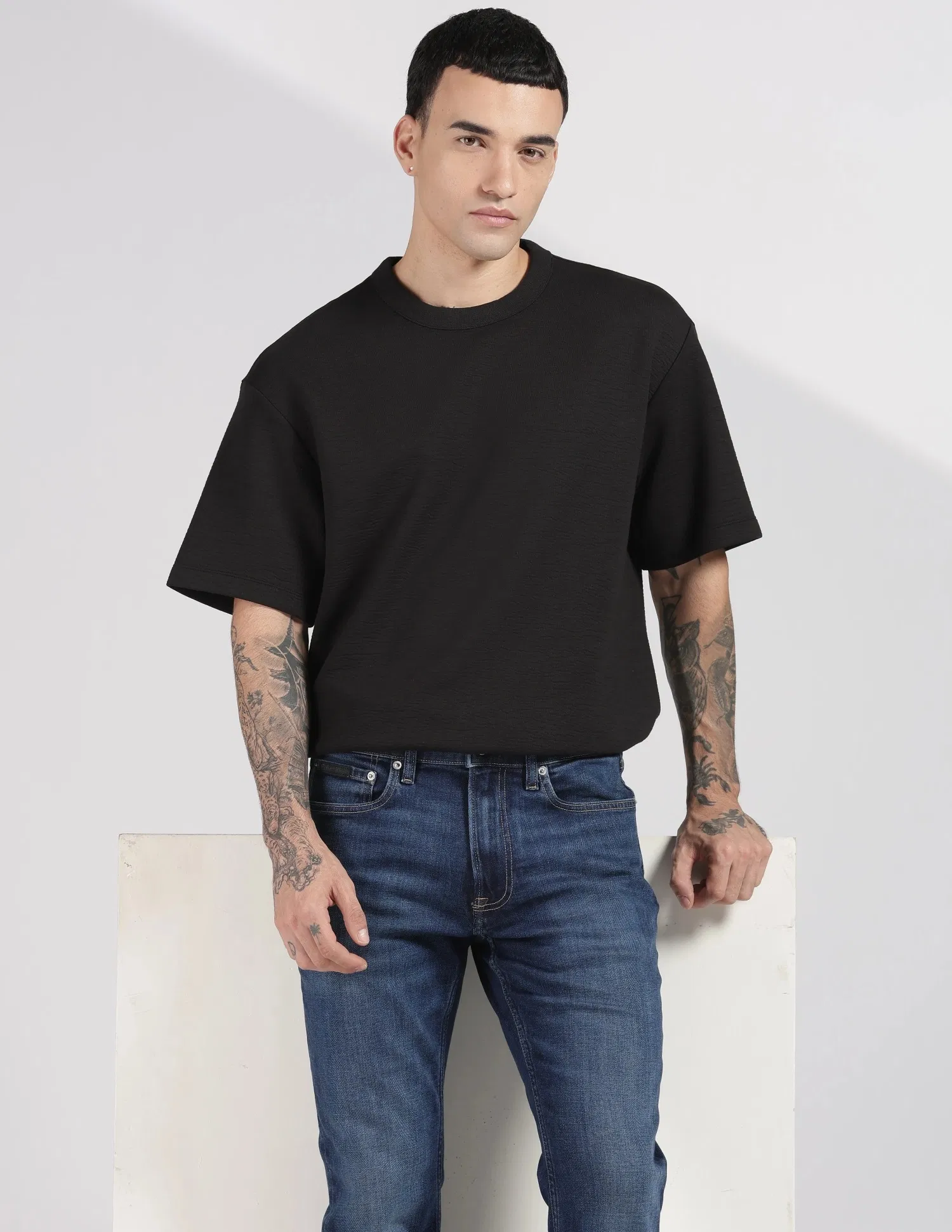 Bel & Cee Black Fit Polyester T-Shirt - Image 2