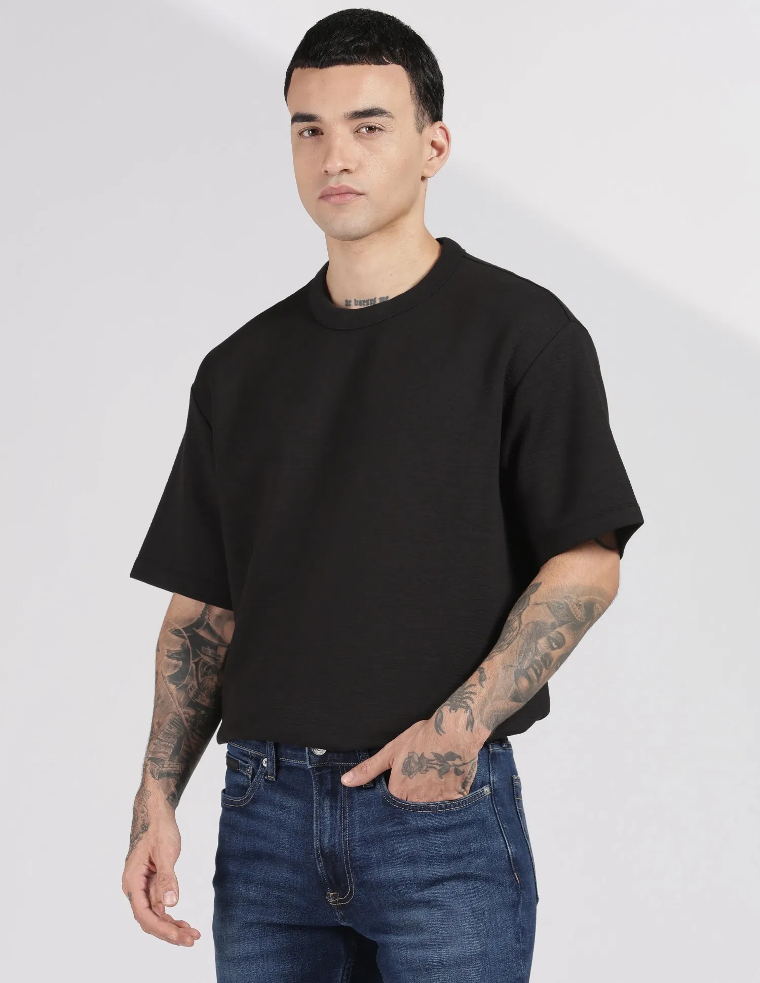 Bel & Cee Black Fit Polyester T-Shirt - Image 3